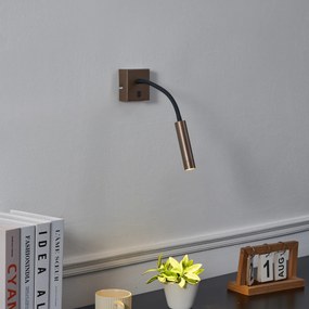 Candeeiro de Parede Moderno Bronze com Porta USB-C - Gosna