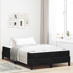 vidaXL Cama Box com colchão Preto 120 x 190 cm tecido
