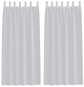 Cortinas 2 pcs Cinzento-claro 140 x 260 cm Poliéster