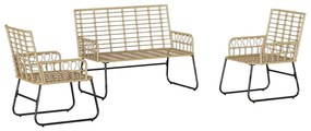 Conjunto de Jantar para Jardim 3 pcs Preto, Antracite