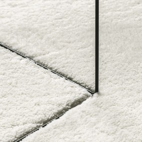 Tapete de Área Creme 100x200 cm Poliéster Antiderrapante