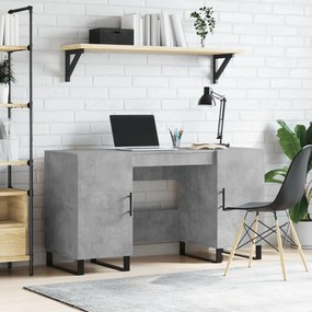 vidaXL Secretária 140x50x75 cm derivados de madeira cinza cimento