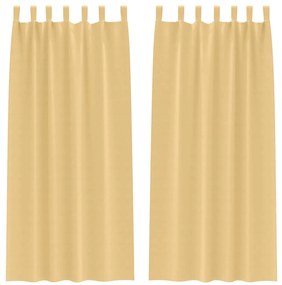 Cortinas com cortinas 2 pcs Bege 245 x 140 cm Poliéster