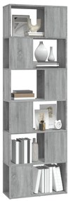Estante/divisória 60x24x186 cm cinzento sonoma