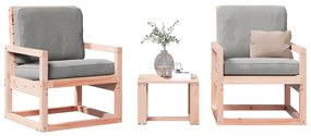 Conjunto de Jardim - 2 Poltronas e 1 Mesa- Madeira de Douglas Maciça