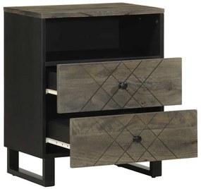 Mesa de cabeceira preto 50x33x62 cm madeira de mangueira maciça