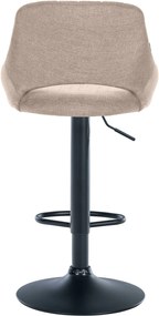 Banco de bar Milet em tecido e com estrutura preta 46,5 x 85-105,5 x 48 cm Castanho acinzentado