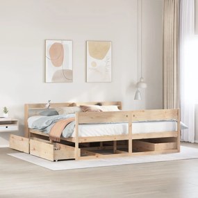 vidaXL Cama sem colchão 180x200 cm madeira de pinho maciça