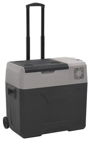 Mala térmica c/ rodas e pega 40 L polipropileno preto/cinzento