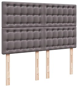 Estrutura de cama otomana com colchão 140x190 cm cinzenta