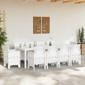 Conjunto de Jantar de Jardim 11 pcs Branco 250 x 100 x 73 cm
