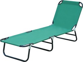 Espreguiçadeira dobrável e reclinável em tecido Oxford para praia, campismo e piscina, 188 x 56 x 28 cm, verde
