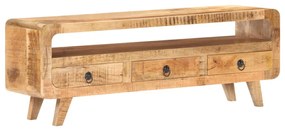 Móvel de TV 117x30x41 cm madeira de mangueira áspera maciça