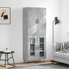 vidaXL Armário alto 69,5x34x180 cm derivados de madeira cinza cimento