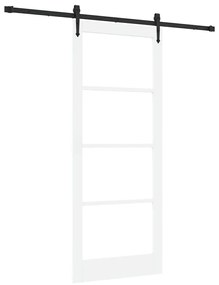 Conjunto de Porta Deslizante vidaXL com Conjuntos de Ferragens Branca