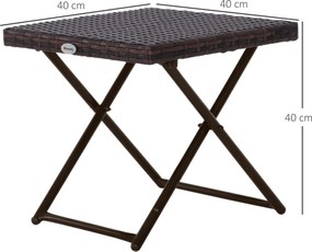 Mesa de Jardim em Vime Sintético Mesa de Terraço Exterior Dobrável com