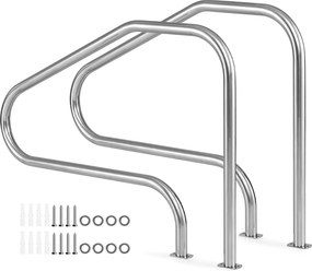 Conjunto de 2 Corrimãos para Piscina, 130 x 94 cm, Aço Inoxidável, Prateado