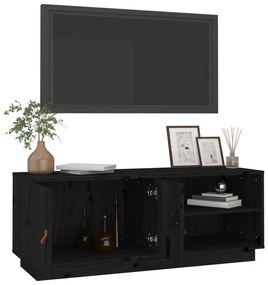 Móvel de TV 105x34x40 cm madeira de pinho maciça preto