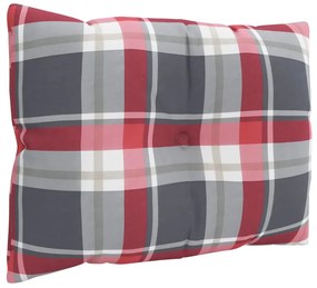 Almofadões para móveis de paletes 3 pcs tecido xadrez vermelho