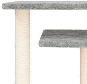 Postes arranhadores p/ gatos com plataformas 62,5cm cinza-claro