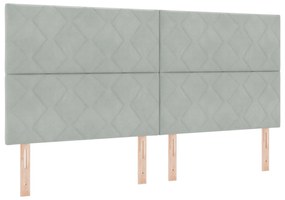Cabeceira Design em Blocos de Diamante Cinza Claro 200 cm Veludo