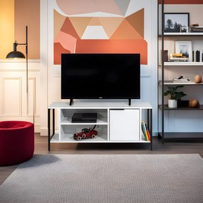 Móvel TV Bond – Branco/Preto – 120 cm x 48 cm x 35 cm