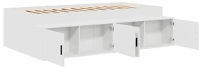 Estrutura de Cama de Armazenamento Branca 75x190 cm