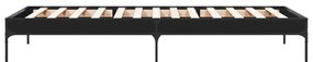 Estrutura de cama 75x190 cm derivados de madeira e metal preto