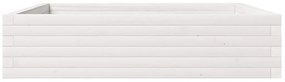 Vaso/floreira jardim 100x100x23 cm madeira pinho maciça branco