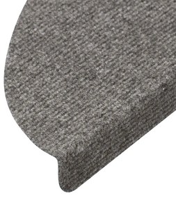 Tapetes de escada adesivos 30 pcs 56x17x3 cm cinzento
