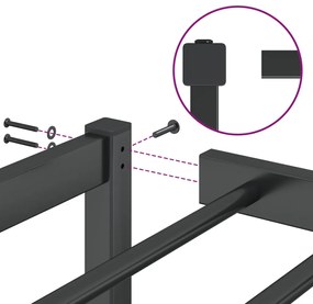 Estrutura de cama 75x190 cm metal preto