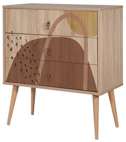 Cômoda City Trio – Multicolor – 80 cm x 89 cm x 40 cm