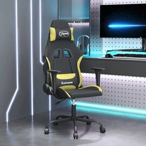 Cadeira gaming de massagens tecido preto e verde-claro