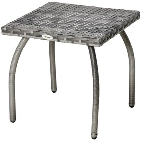 Outsunny Mesa Jardim Vime Metal Capacidade 30kg Exterior Pátio Terraço Varanda Design Elegante 45x45x44cm Cinza Robusta