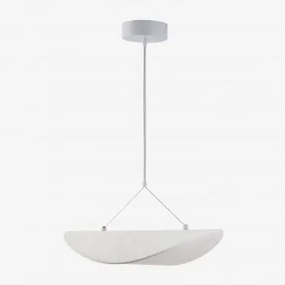 Luminária De Teto Led Em Tecido Zelvon Branco & ↔︎ 40 Cm - Sklum