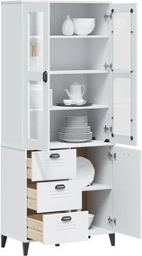 vidaXL Armário alto VIKEN 80x40x190 cm madeira de pinho maciça branco