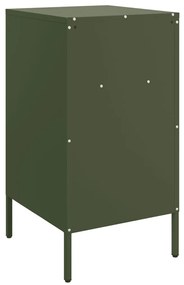 Mesa de cabeceira 36x39x68 cm aço verde-azeitona