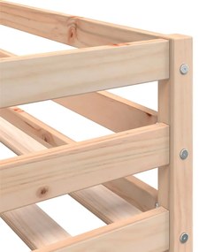 Cama alta criança c/ cortina 90x190cm pinho maciço branco/preto