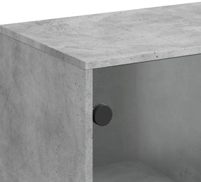 Armário de apoio c/ portas de vidro 69x37x100 cm cinza cimento