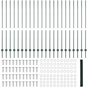 Postes de Cerca vidaXL 11 pcs Canal U Verde 160 cm Aço