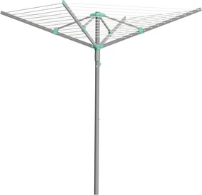 Estendal de roupa giratório 139,2 x 139,2 x 182 cm, com 45 m de corda, prateado