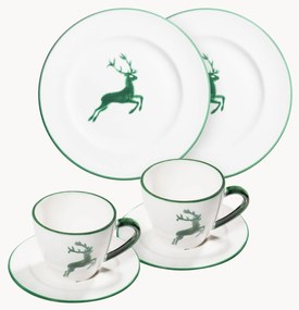 Conjunto de café artesanal Grüner Hirsch, 2 pessoas, conjunto de 6