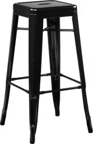 Banqueta Alta Empilhável Em Aço Lix Preto & ↑75 Cm - Sklum