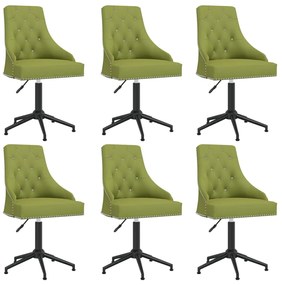 vidaXL Cadeiras de jantar giratórias 6 pcs veludo verde-claro