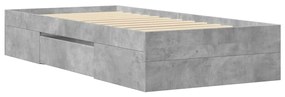 Estrutura de cama 90x200 cm derivados de madeira cinza sonoma