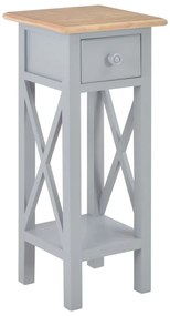 Mesa lateral 27x27x65,5 cm madeira cinzento