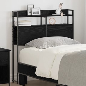 vidaXL Cabeceira de armazenamento Carvalho Preto 90 cm