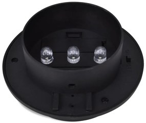 Candeeiros solares de exterior LED para vedações 12 pcs preto