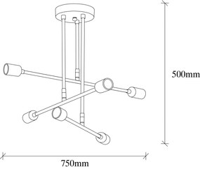 Chandelier Flower – Preto – 75 x 75 cm