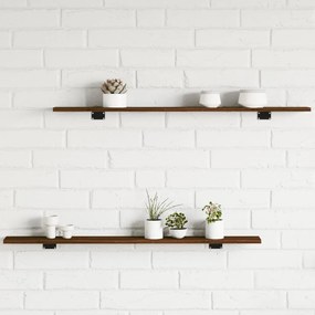 vidaXL Prateleiras parede 4 pcs derivados de madeira carvalho castanho